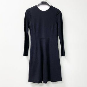 Uniqlo Black Ponte Flare Long Sleeve Dress